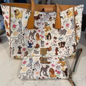 Dooney & Bourke Disney Sketch Dogs Tote and Wallet Set